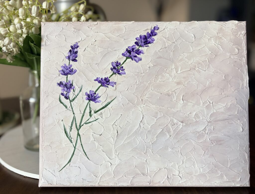 Lavender on Textured Canvas